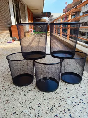 Mettalic Waste Paperbasket – Black