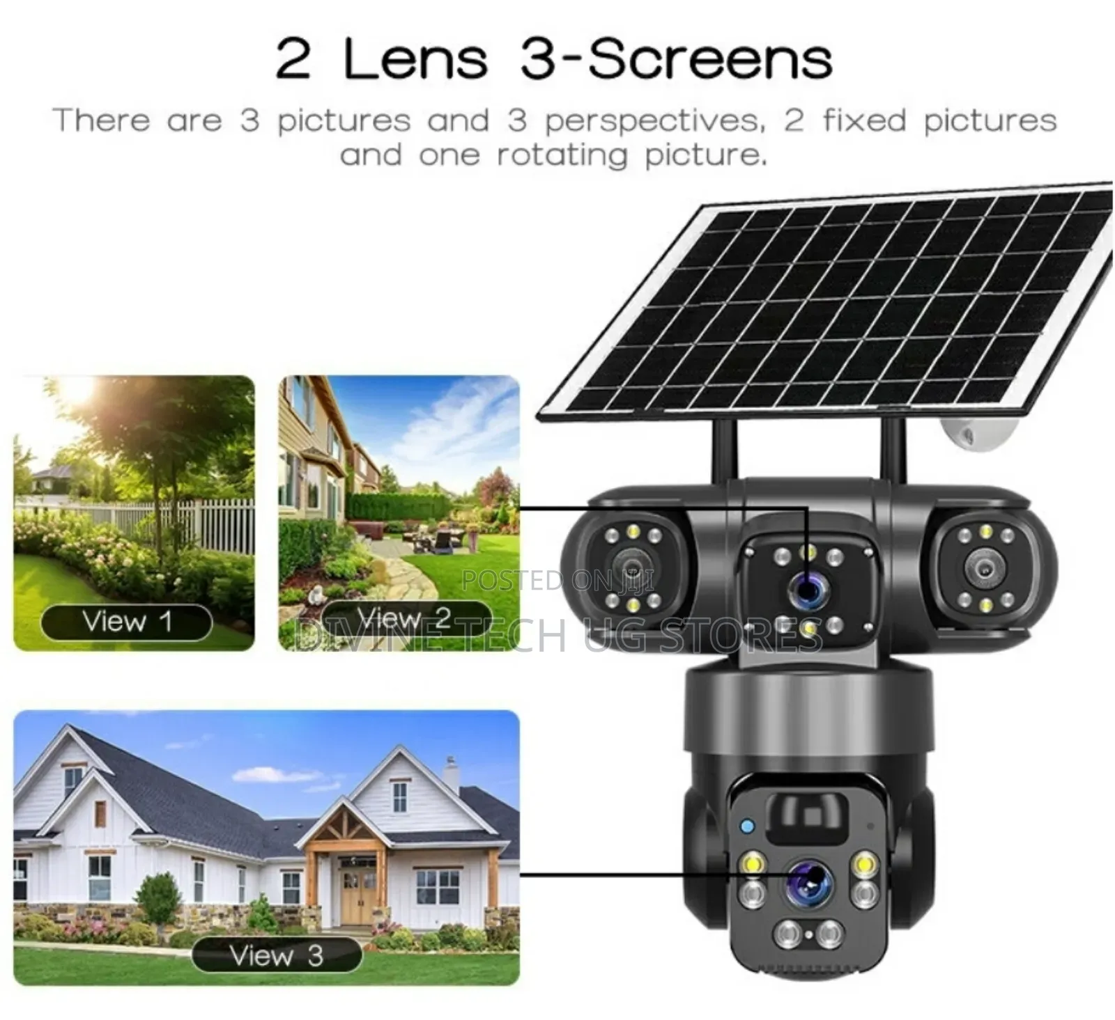 8k 3lens Solar Smart Net 10x-zoom Surveil Camera
