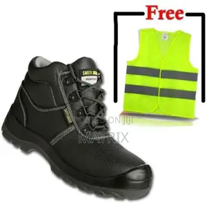 Jogger Safety Shoes Oil Resistant Boots + 1free Reflector - Black