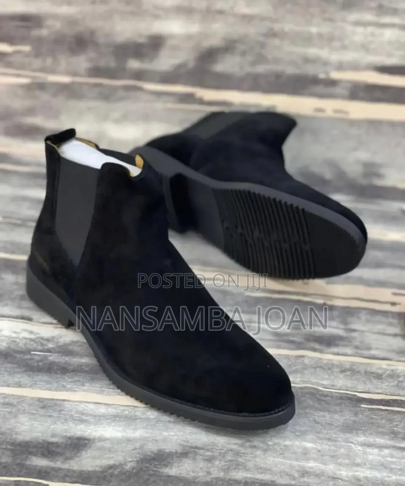 Men's Suede Chelsea Boots-Black