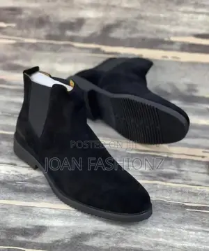 Men's Suede Chelsea Boots-Black