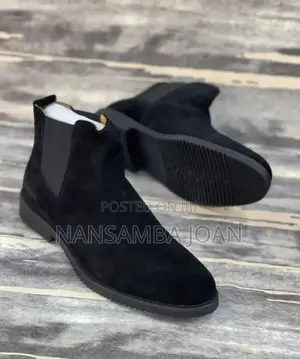 Men's Suede Chelsea Boots-Black