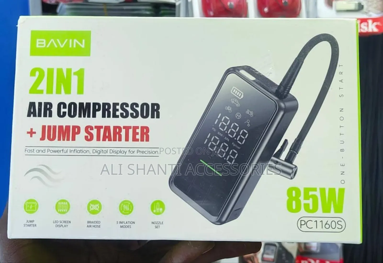 Bavin Air Compressor and Car Jump Starter 85w