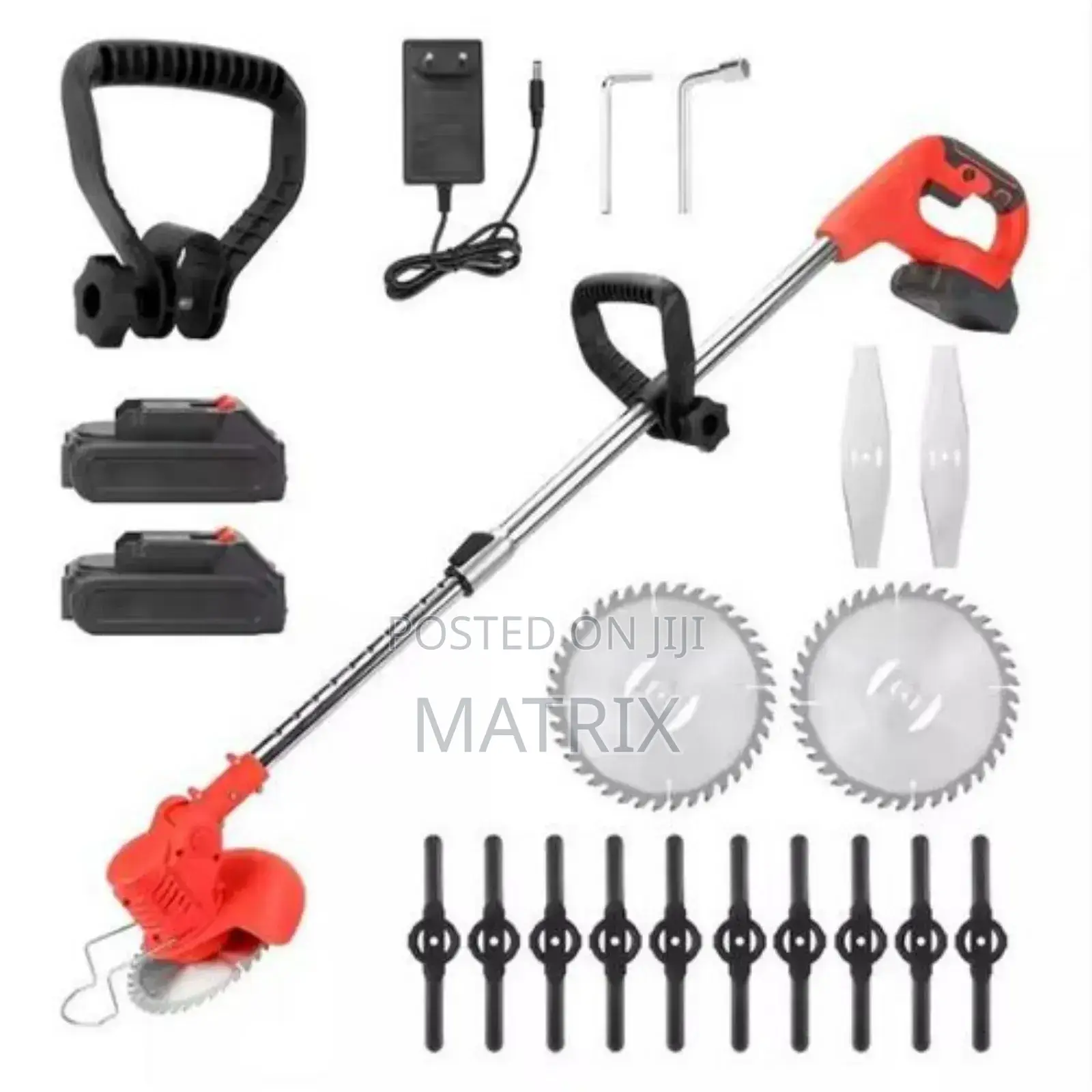 Portable And Rechargeable Grass Cutter With Wheels Glasses,Gloves.