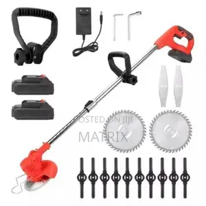 Portable And Rechargeable Grass Cutter With Wheels Glasses,Gloves.