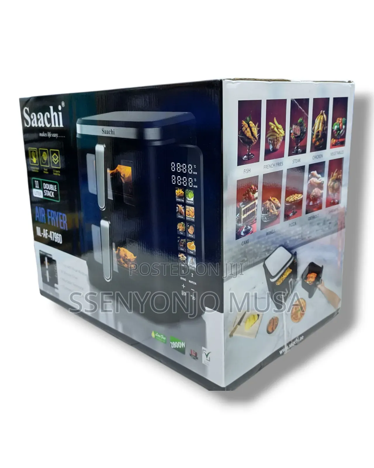 Saachi 11l Double Stack Air Fryer - Nl-Af-4796d, Healthy -
