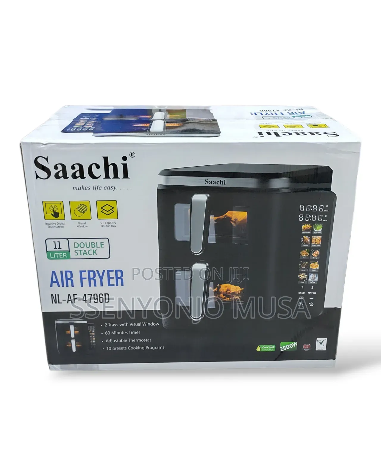 Saachi 11l Double Stack Air Fryer - Nl-Af-4796d, Healthy -