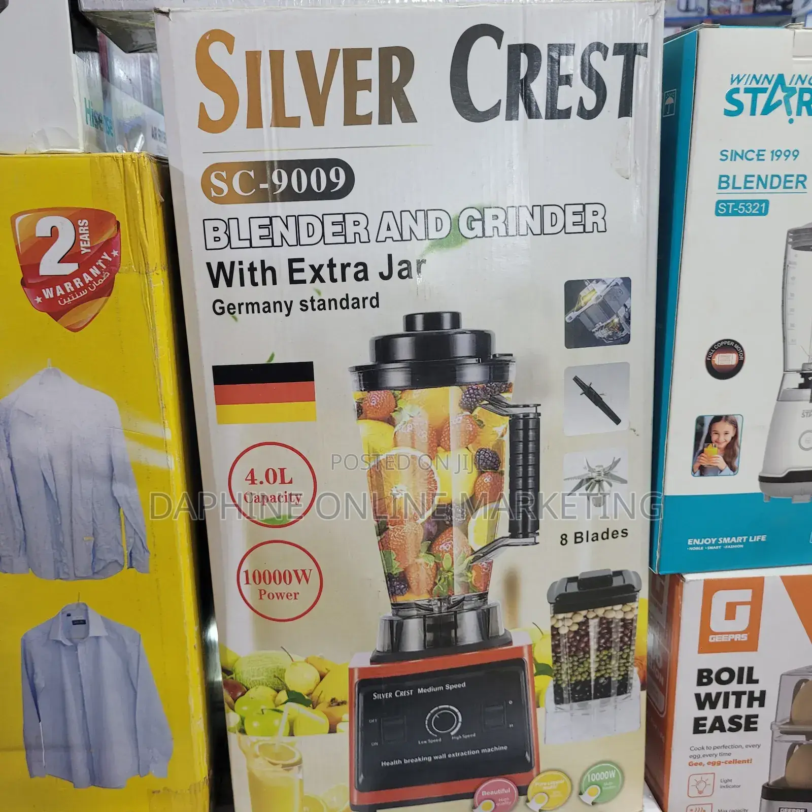 Silver Crest Blender and Grinder, Electric 8 Blades Silver Crest Juice