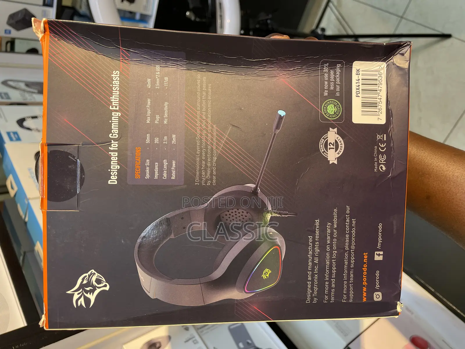 Porodo Gaming RGB Headphone Hd Sound