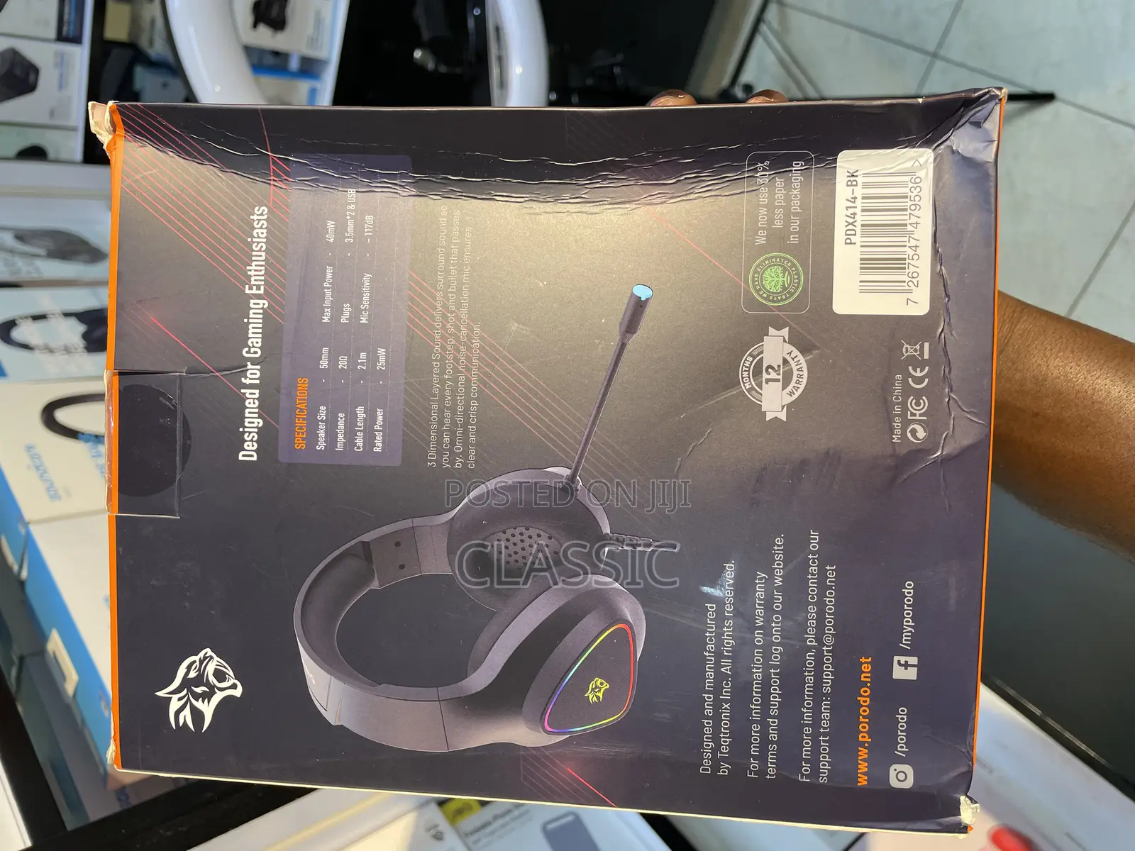 Porodo Gaming RGB Headphone Hd Sound