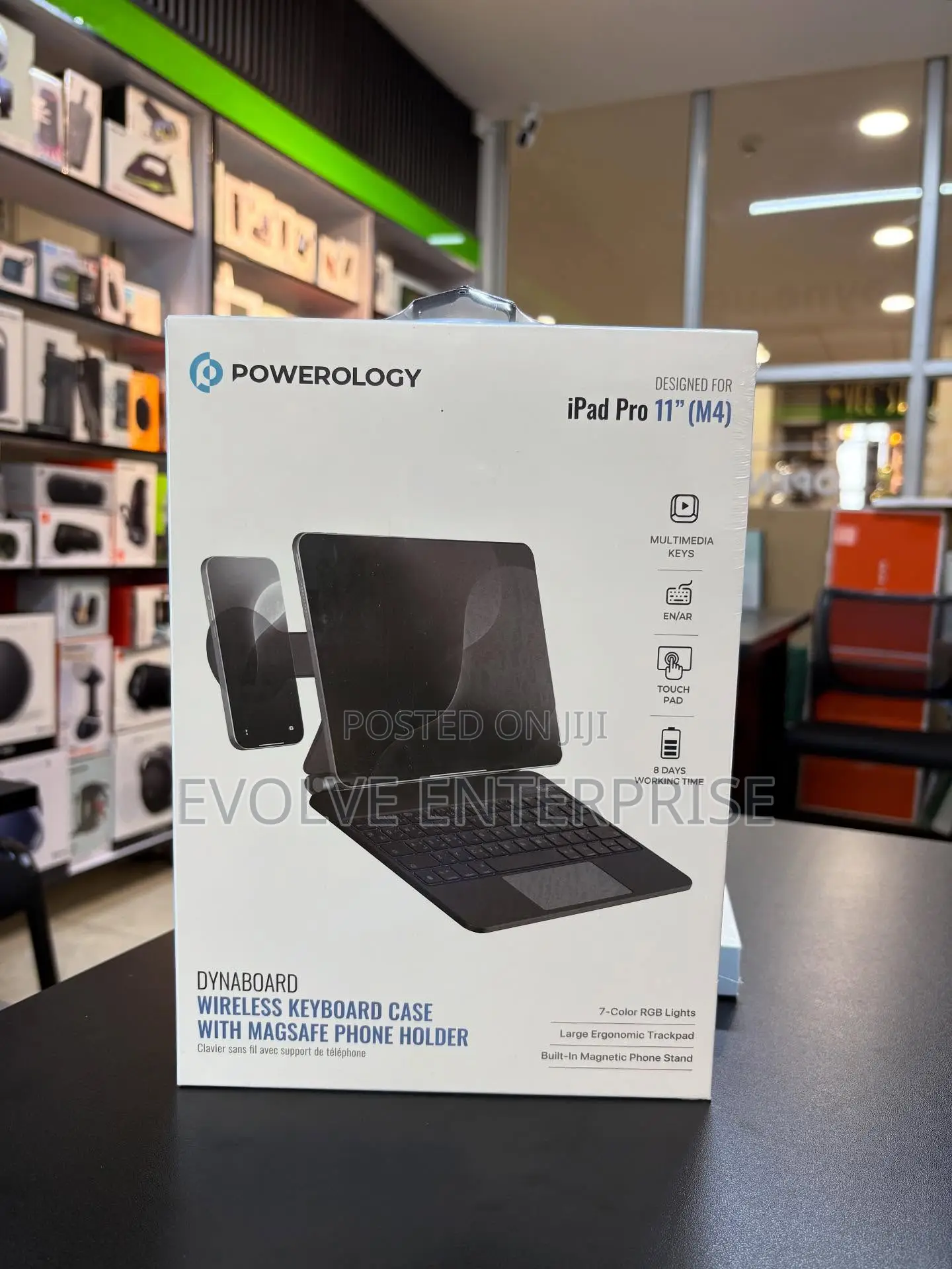 Powerology Wireless Keyboard Case With Phone Holder – iPad Pro M4 11”