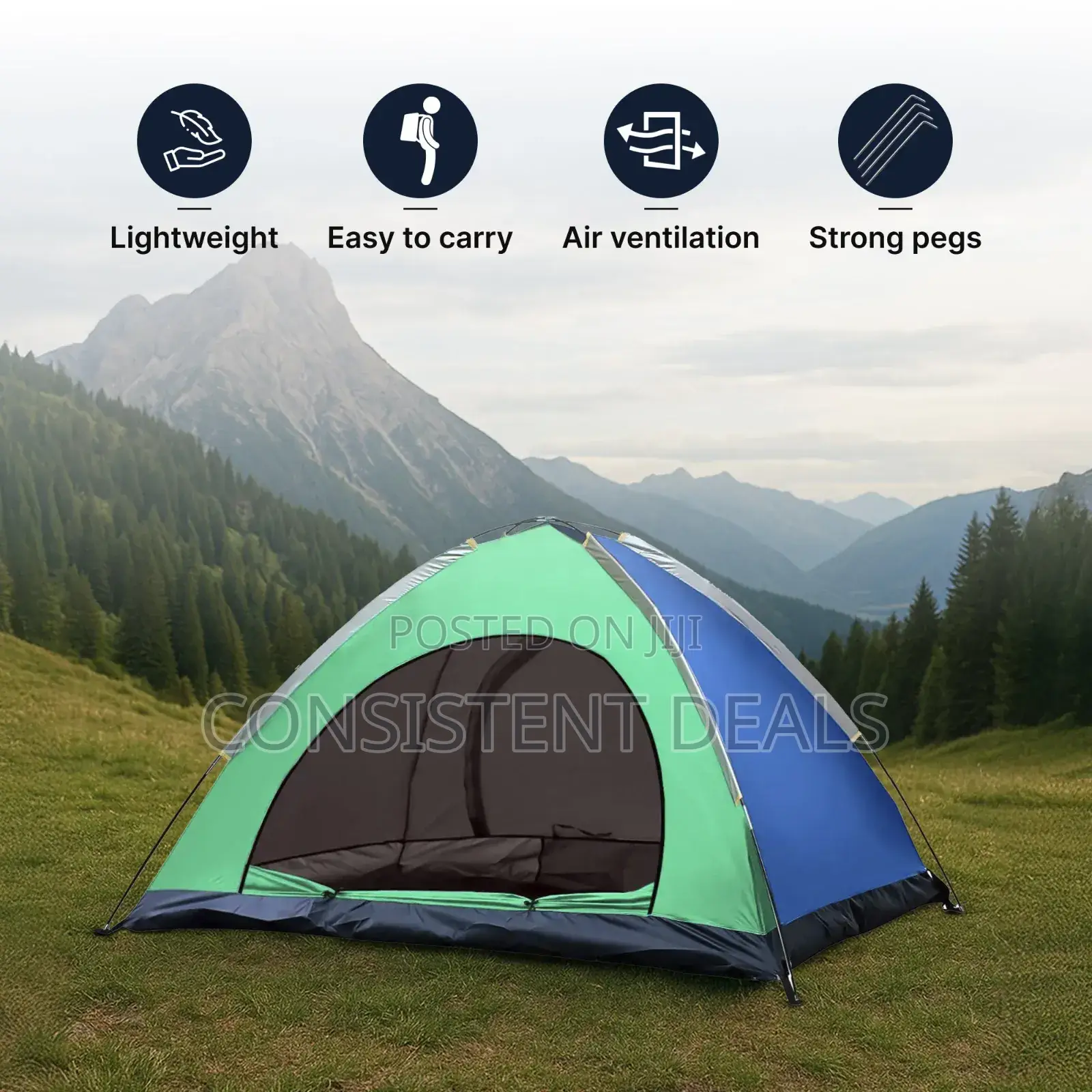 Manual Camping Tent (2-3 Person)