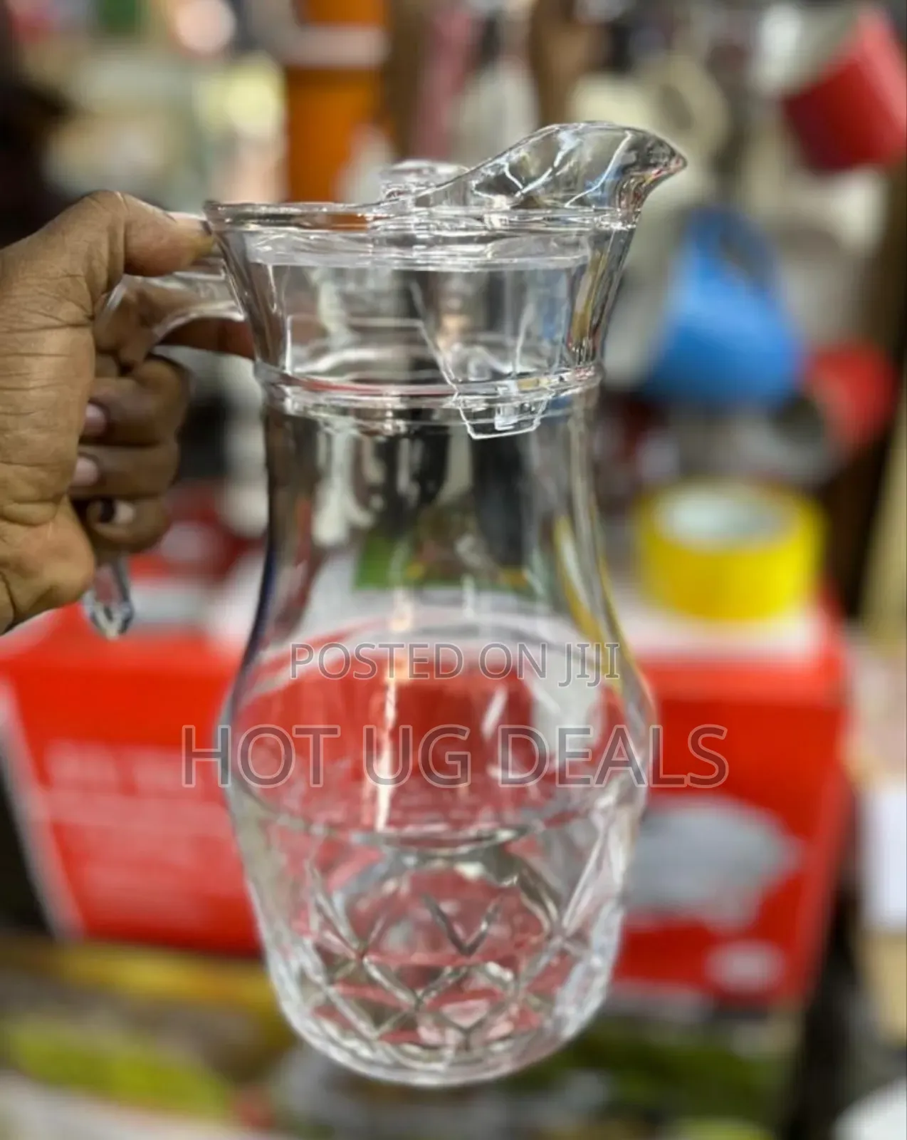 Glass Jug With Lid And Handle, 1.6l Transparent, Serve Water, Beverage