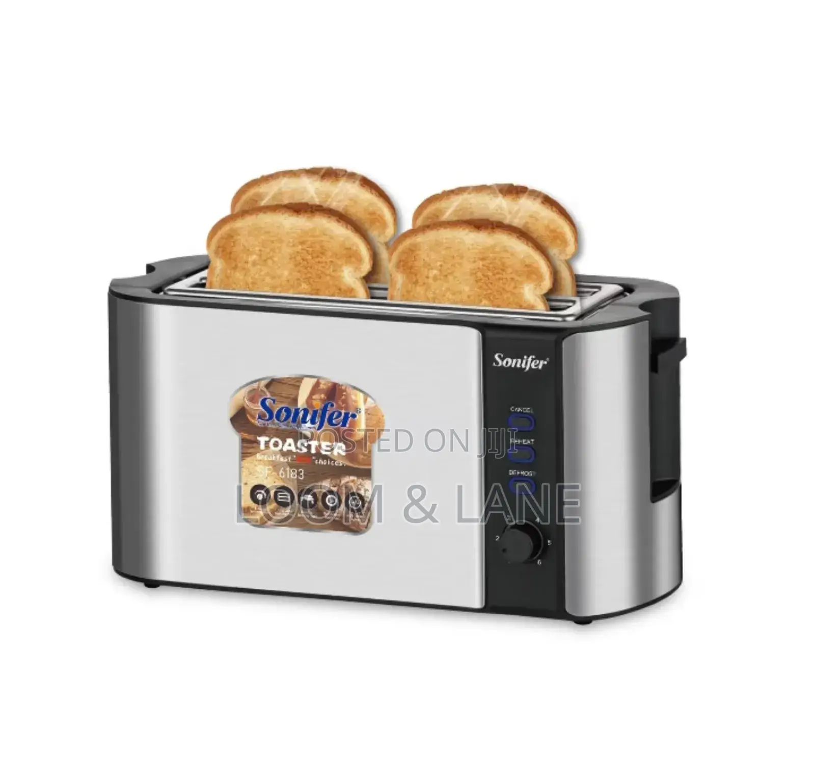 Sonifer 4-Slice Bread Toaster With Baking Rack