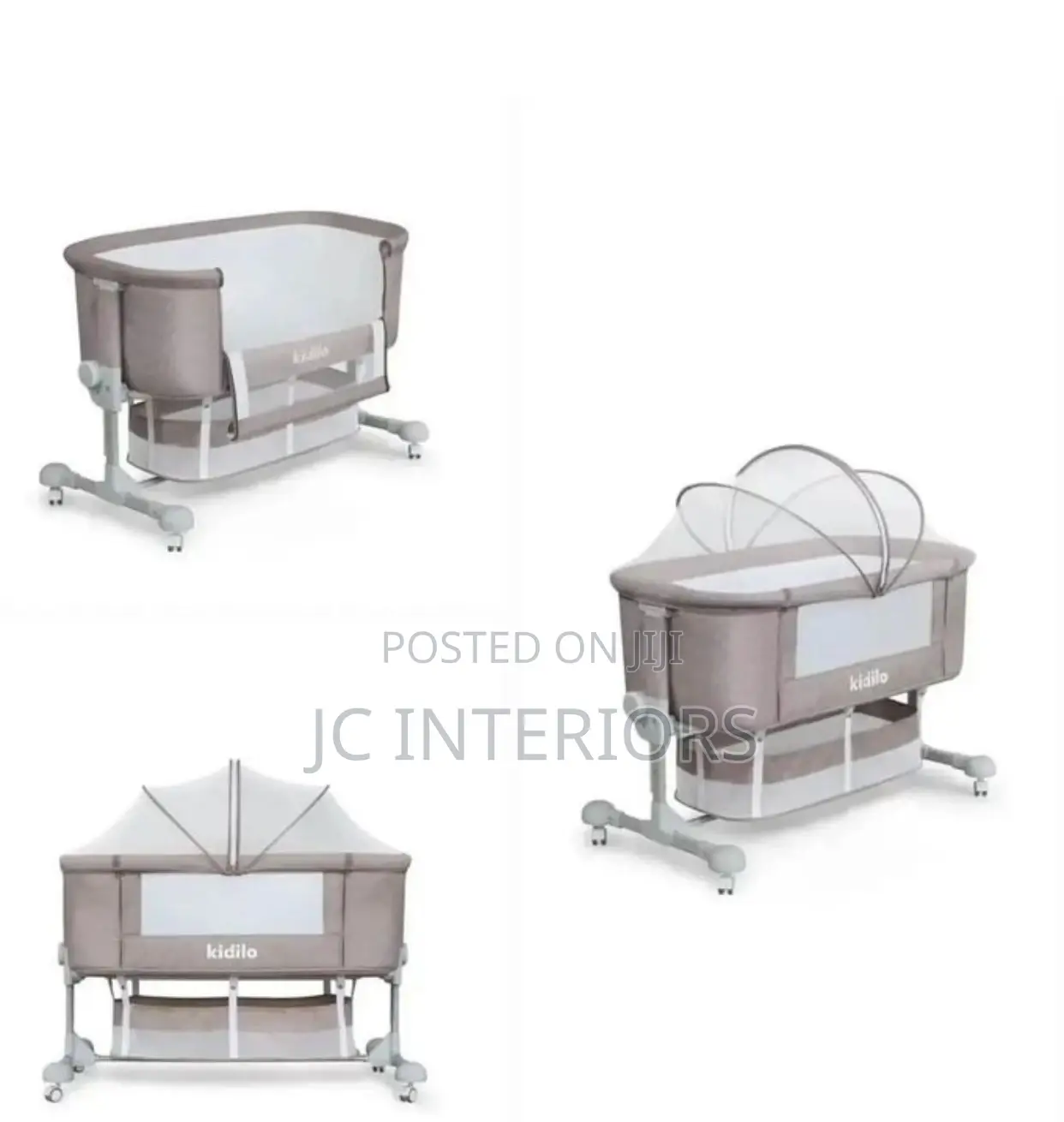 Baby Bed Side Crib With Storage Basket, Easy Folding Bassinets
