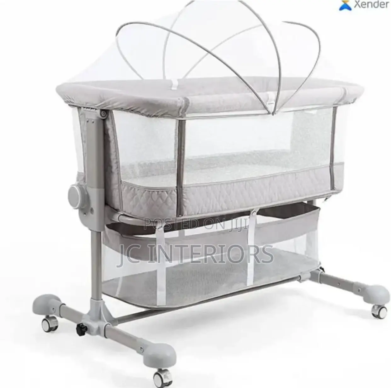 Baby Bed Side Crib With Storage Basket, Easy Folding Bassinets