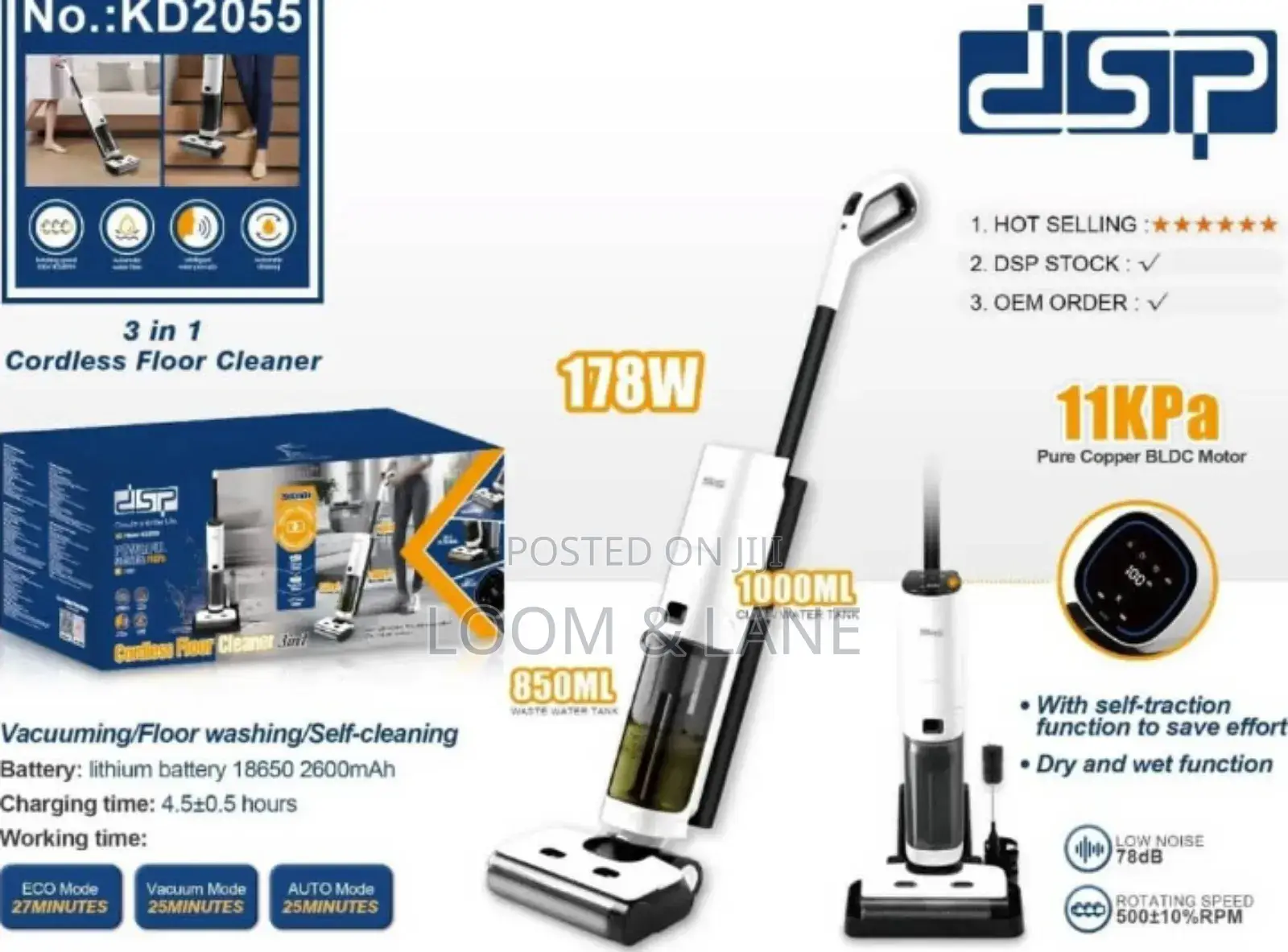 DSP 3in1 Rechargeable Heavy-Duty Dry and Wet Vacuum Cleaner