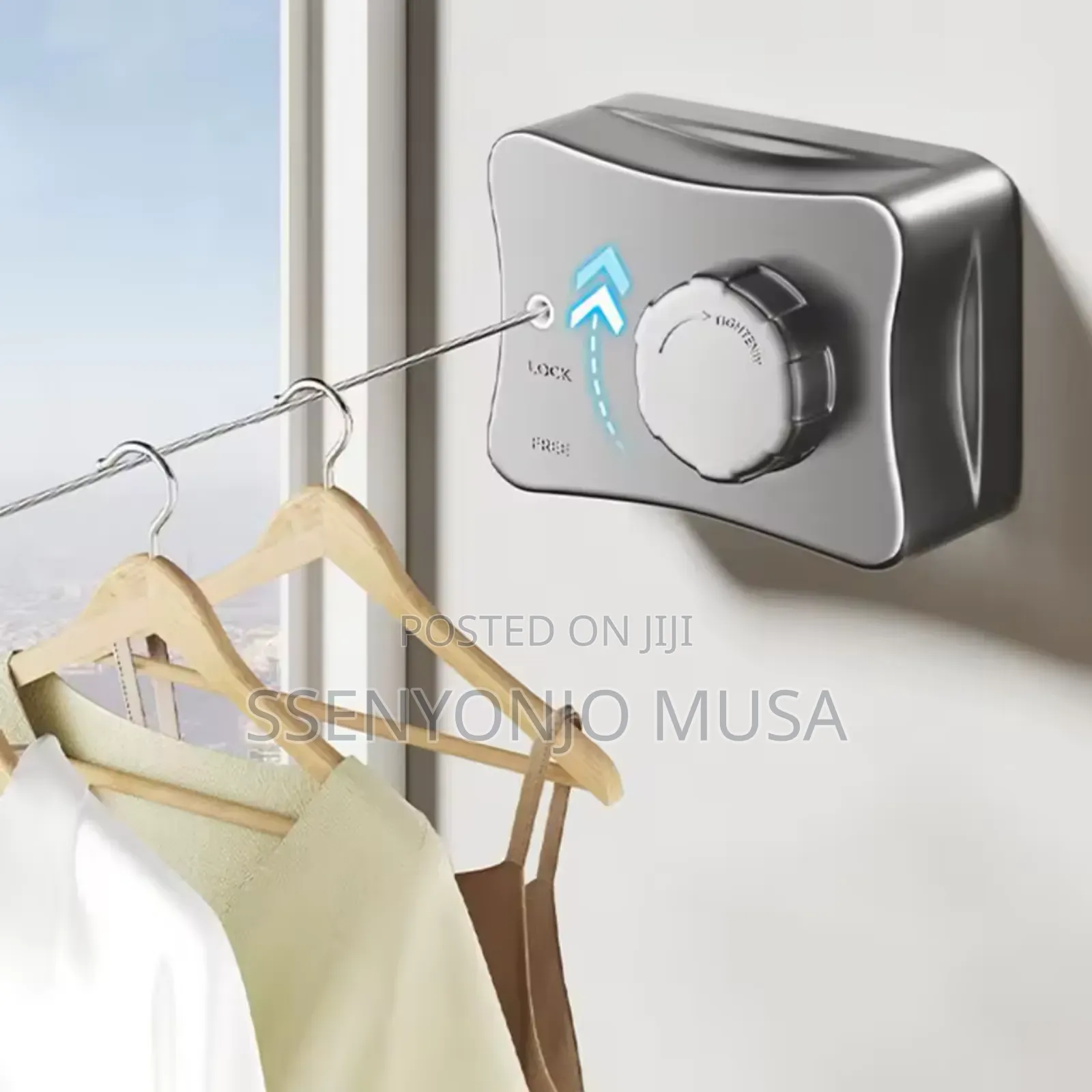 5.1m Retractable Clothesline –Wall Mounted Stainless Steel Drying Line