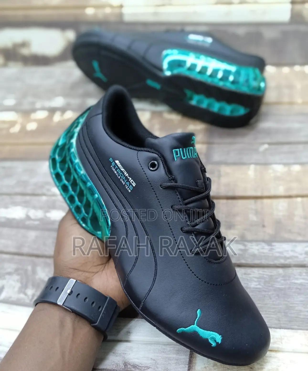Men’S Black/Green Puma Amg Petron Formula 1 Team Motor Sports Shoes