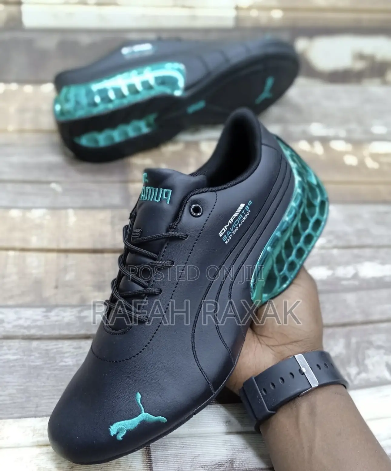 Men’S Black/Green Puma Amg Petron Formula 1 Team Motor Sports Shoes