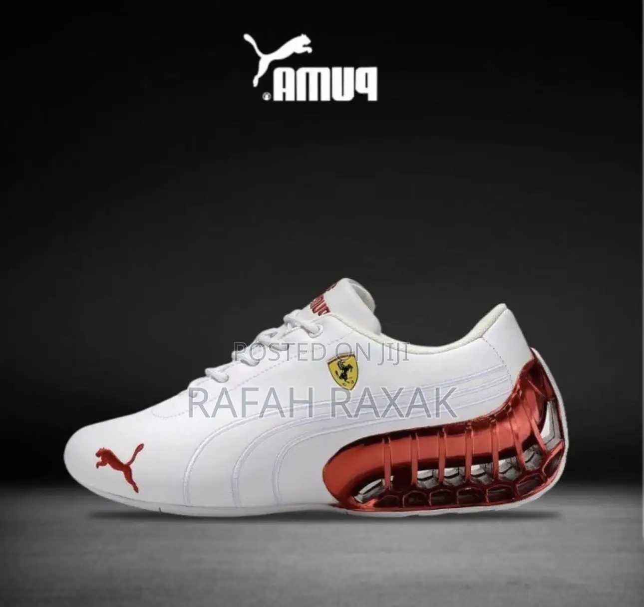 Original Classic Ferrari Super Gt Motorsport White/Red Sneakers