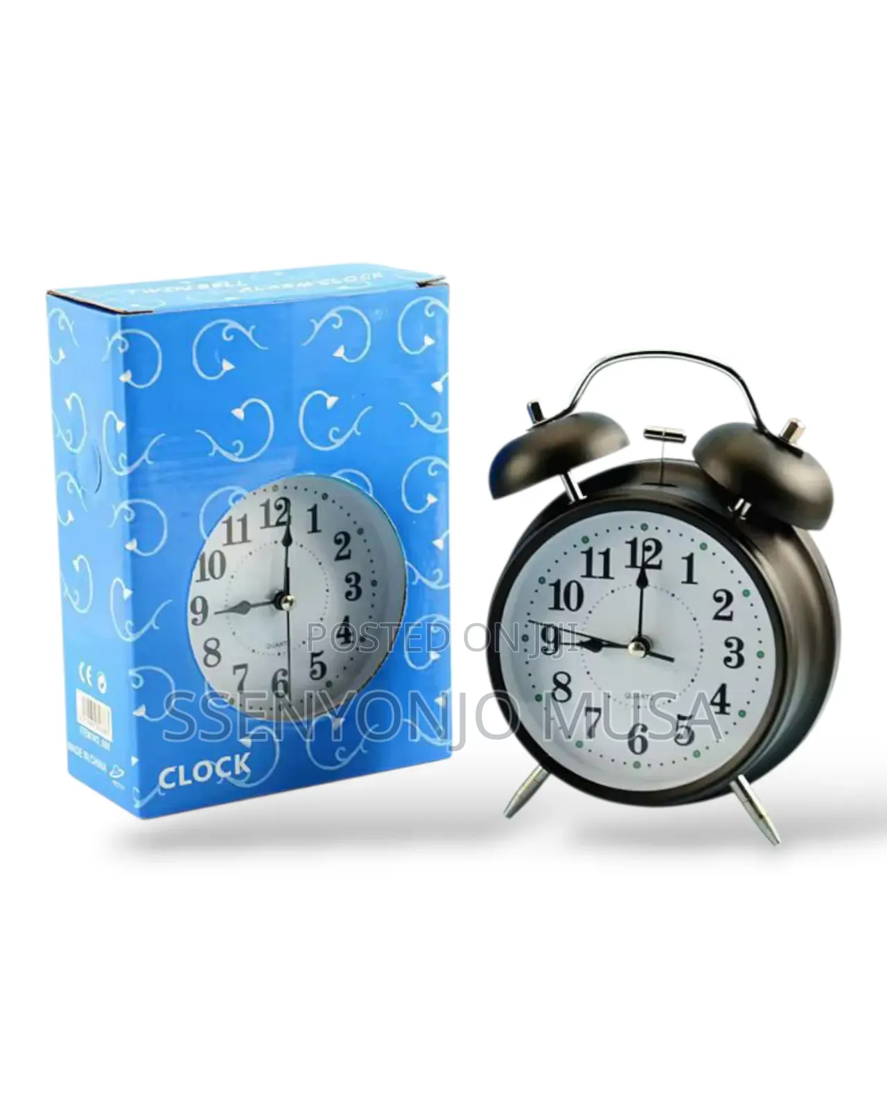 Vintage Twin Bell Alarm Clock –Battery Operated Mini Analog Round Dial