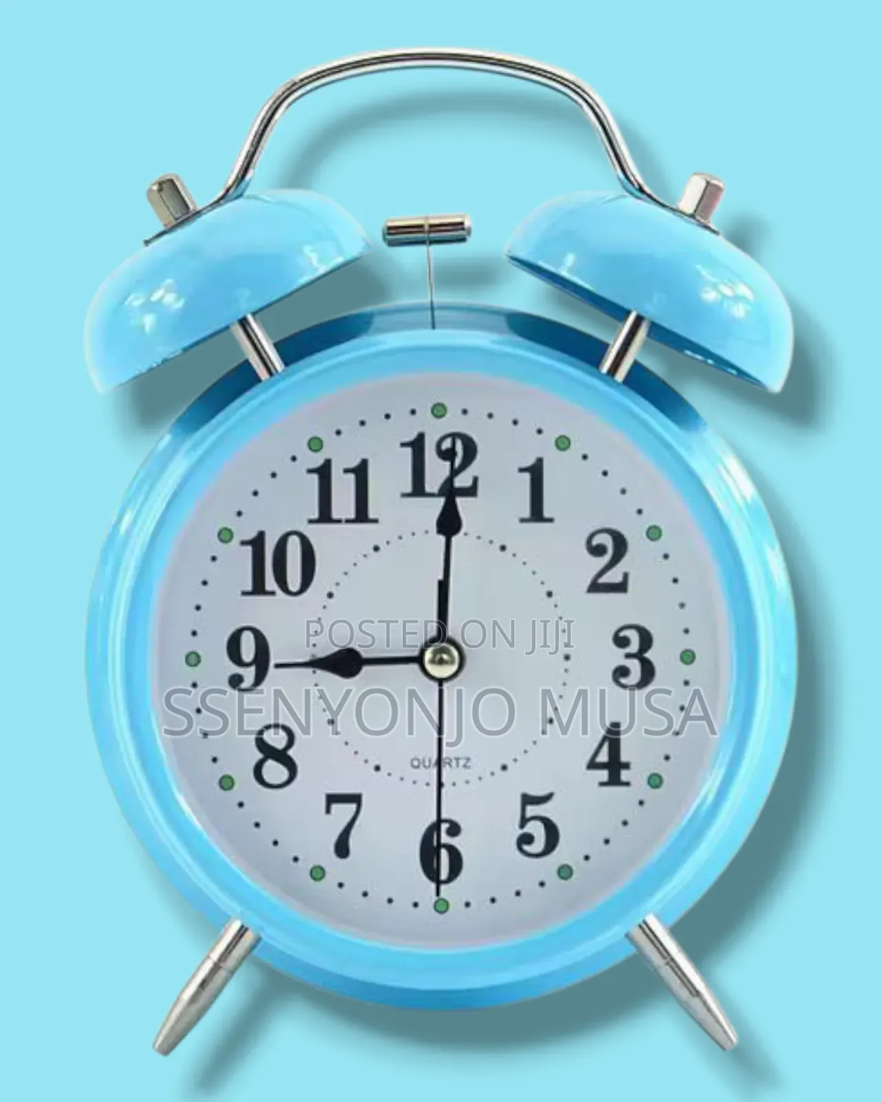 Vintage Twin Bell Alarm Clock –Battery Operated Mini Analog Round Dial