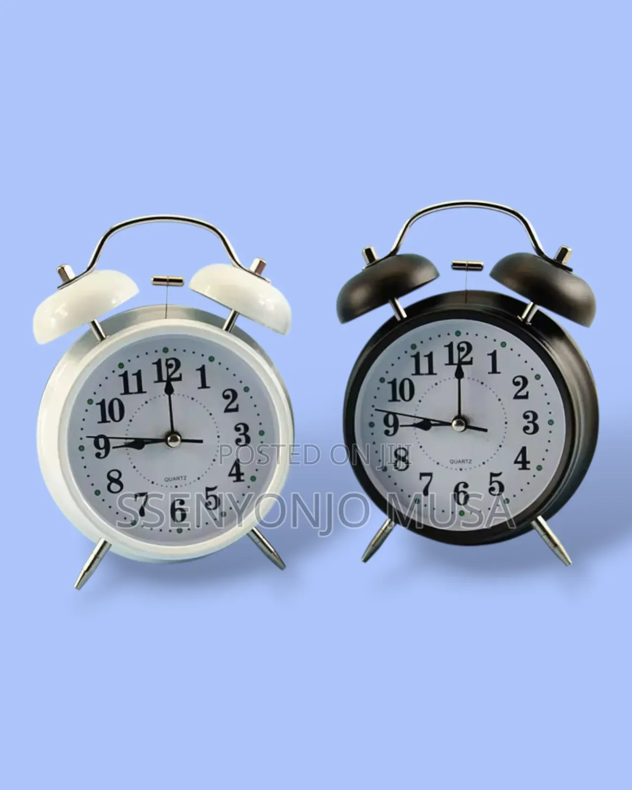 Vintage Twin Bell Alarm Clock –Battery Operated Mini Analog Round Dial