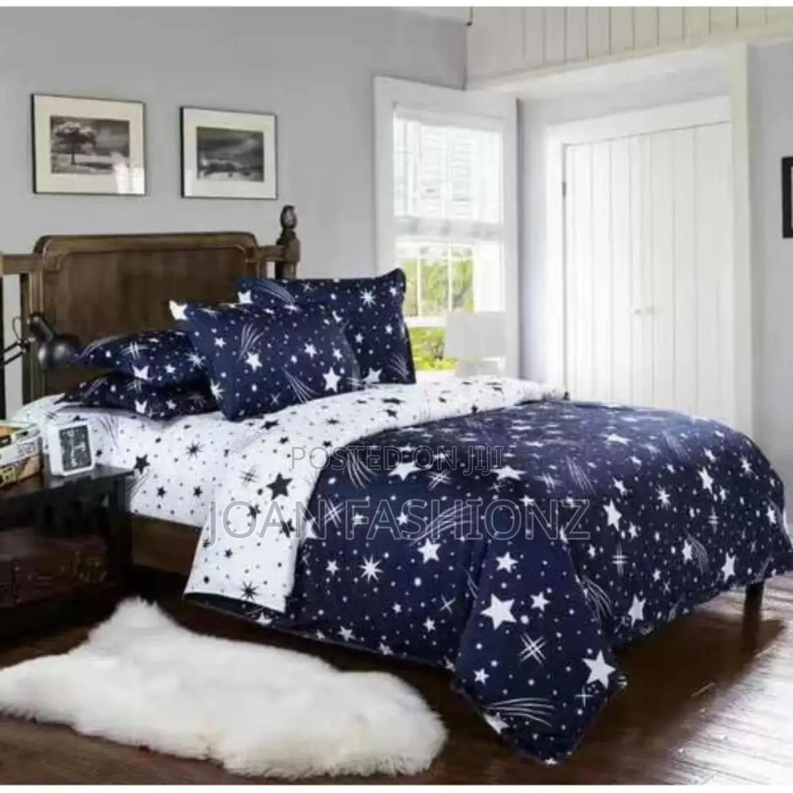 5*6 Duvet Set With 2 Pillow Cases -White/Blue