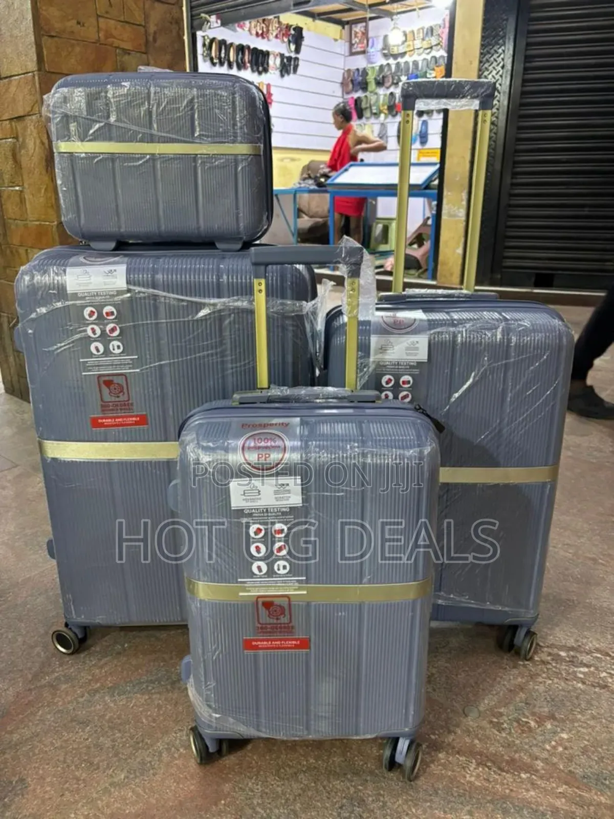 4 In 1 Pcs Rubber Travel Suitcases Waterproof (Xl, Small,Medium, Large