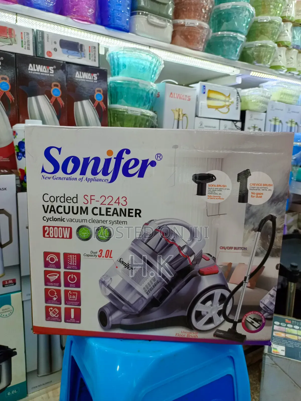 Sonifer Sf-224 2800w Electric 3l Bagless With Cord Dry Vacuum Cleaner