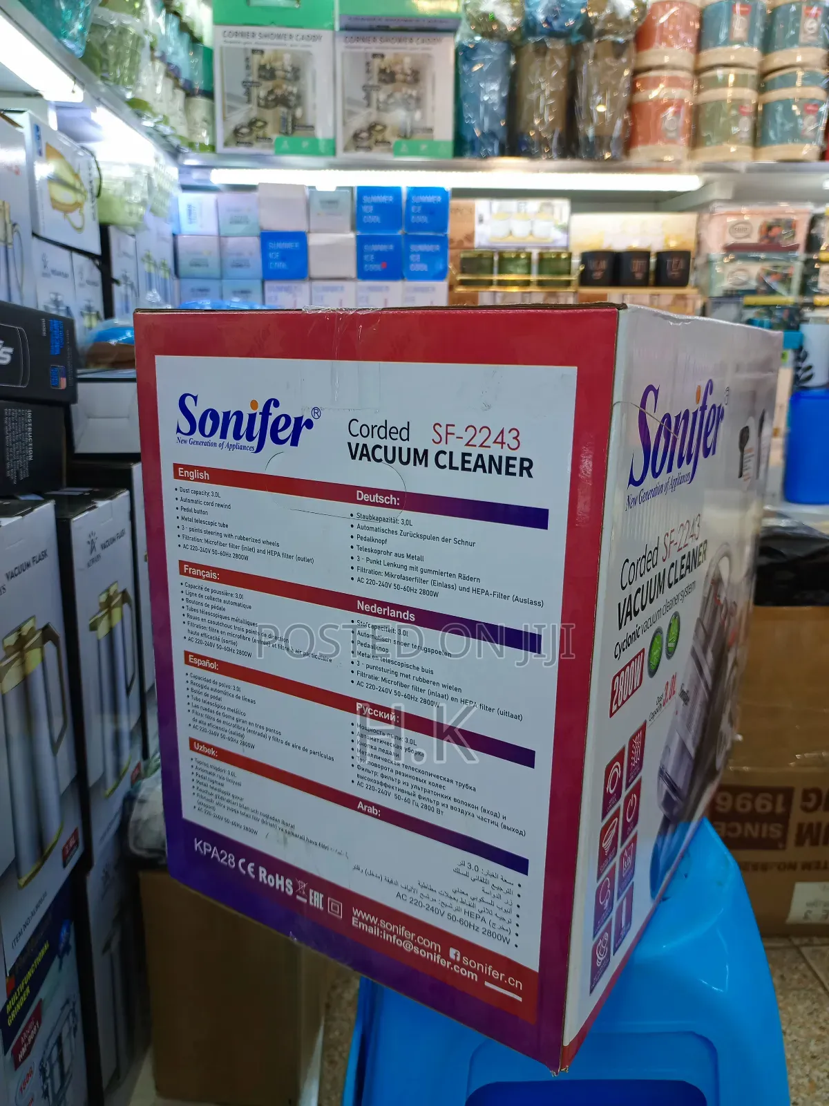 Sonifer Sf-224 2800w Electric 3l Bagless With Cord Dry Vacuum Cleaner