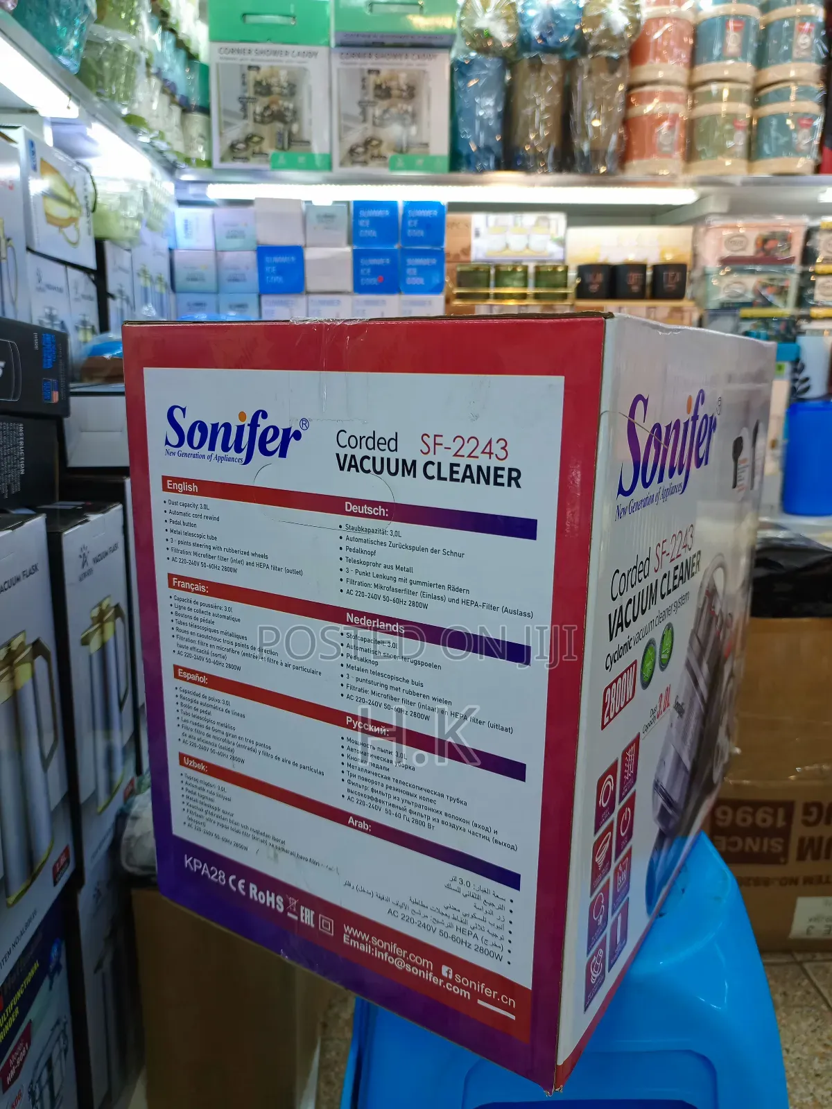 Sonifer Sf-224 2800w Electric 3l Bagless With Cord Dry Vacuum Cleaner