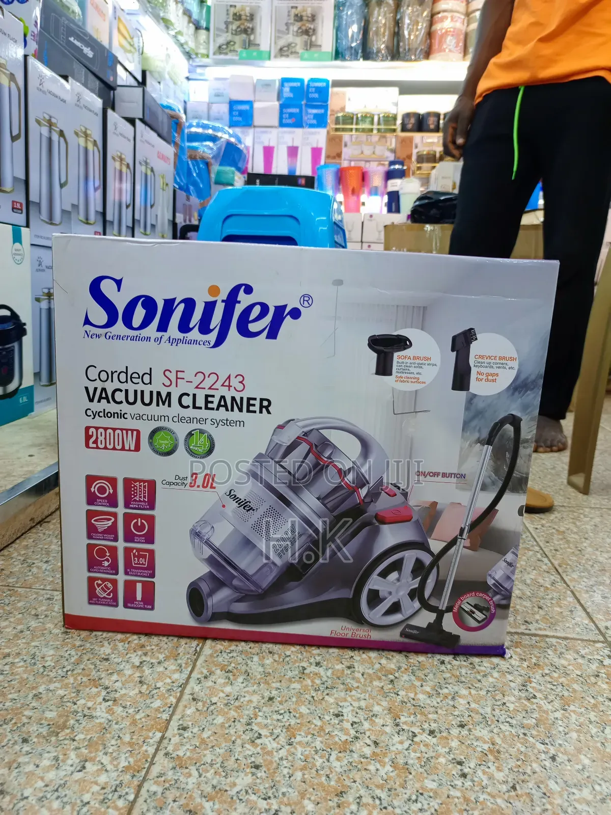 Sonifer Sf-224 2800w Electric 3l Bagless With Cord Dry Vacuum Cleaner