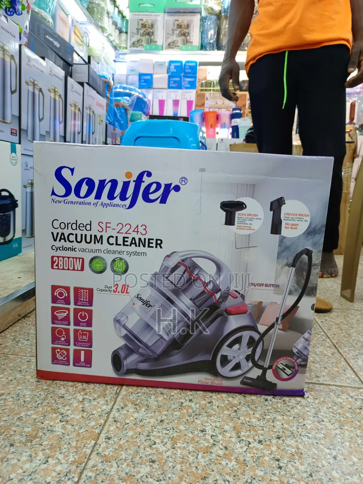 Sonifer Sf-224 2800w Electric 3l Bagless With Cord Dry Vacuum Cleaner