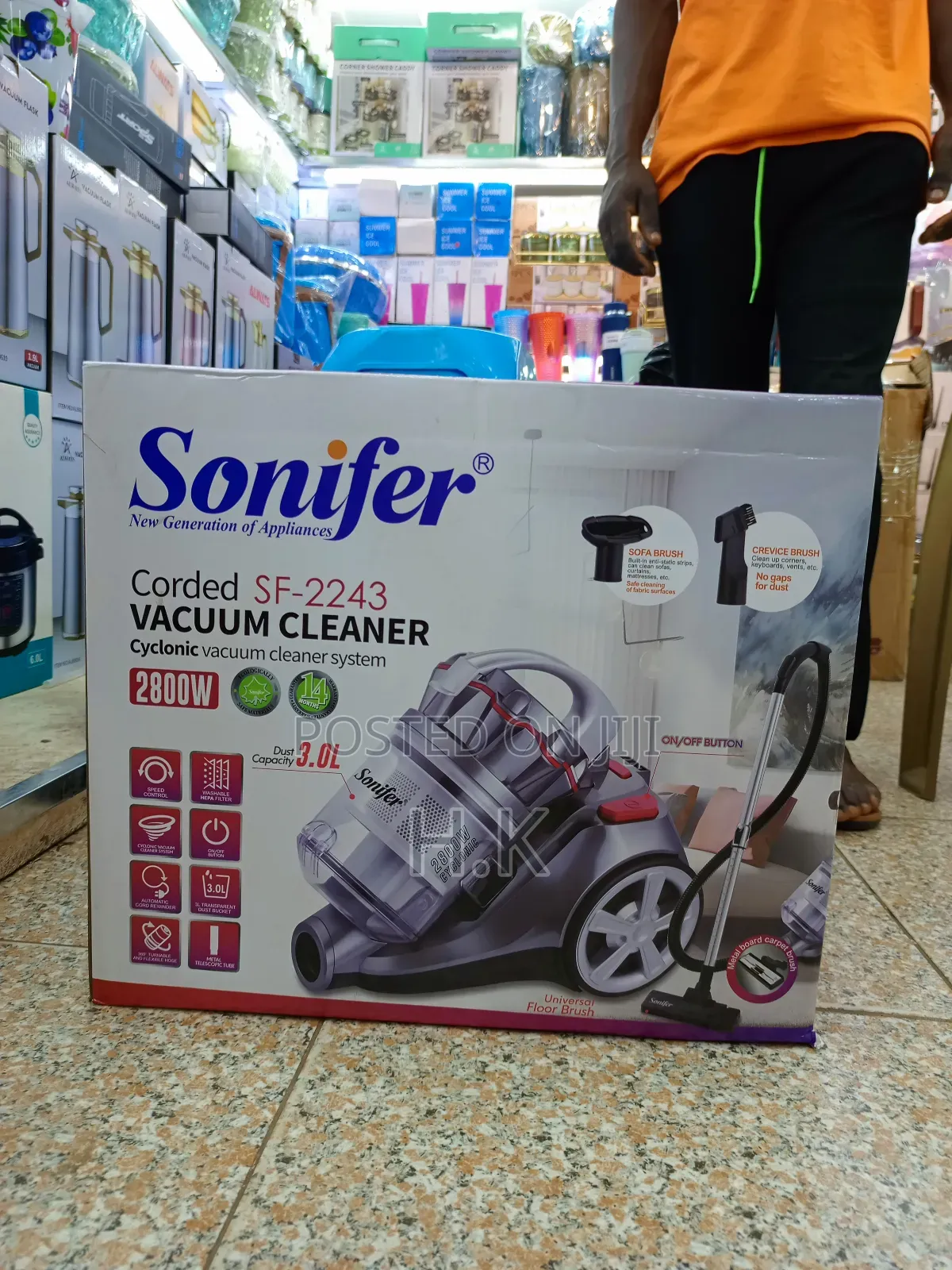 Sonifer Sf-224 2800w Electric 3l Bagless With Cord Dry Vacuum Cleaner