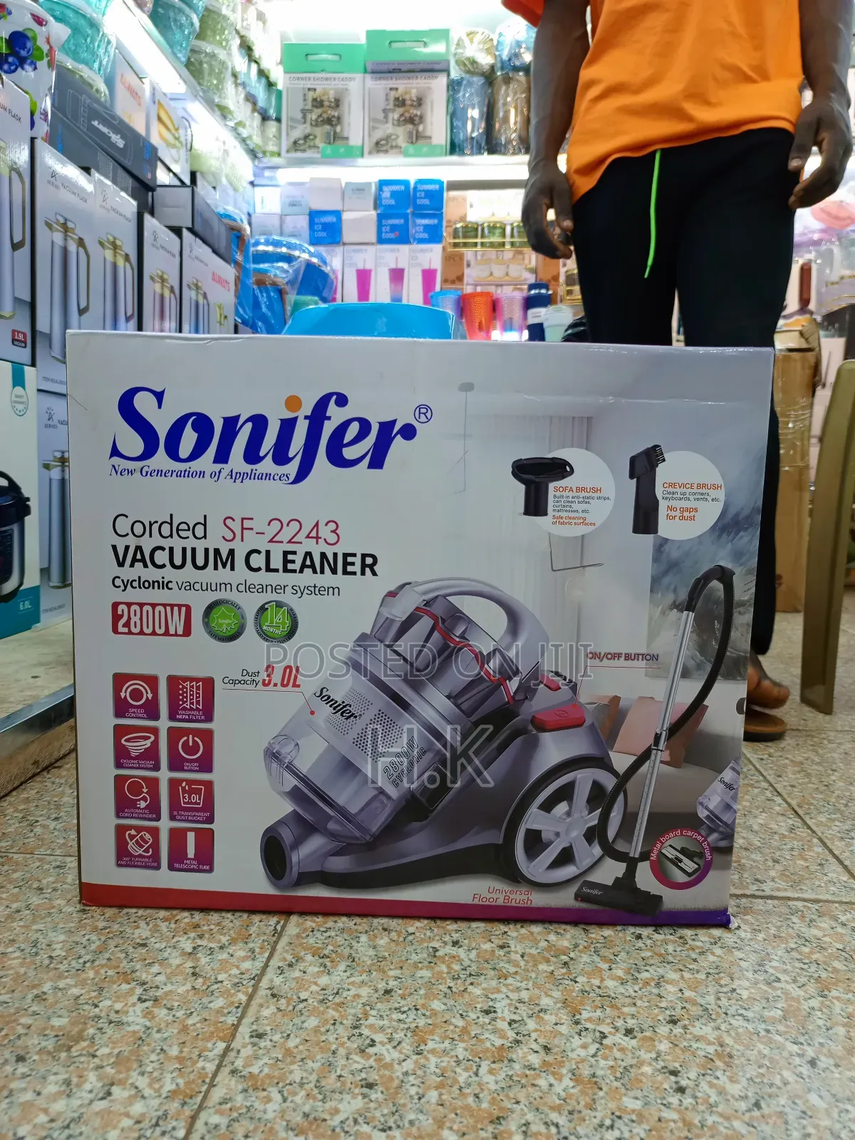 Sonifer Sf-224 2800w Electric 3l Bagless With Cord Dry Vacuum Cleaner