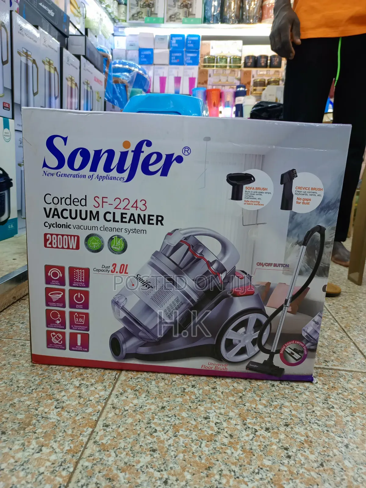 Sonifer Sf-224 2800w Electric 3l Bagless With Cord Dry Vacuum Cleaner