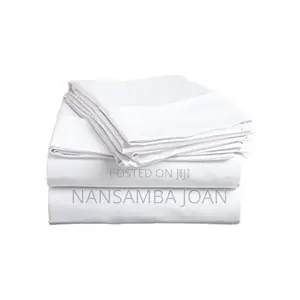 New 5*6 Bed Sheets With 2 Pillow Cases-White