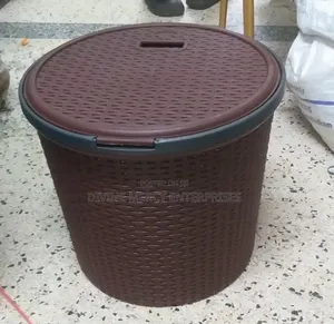 Plastic Laundry Basket With Lid Round