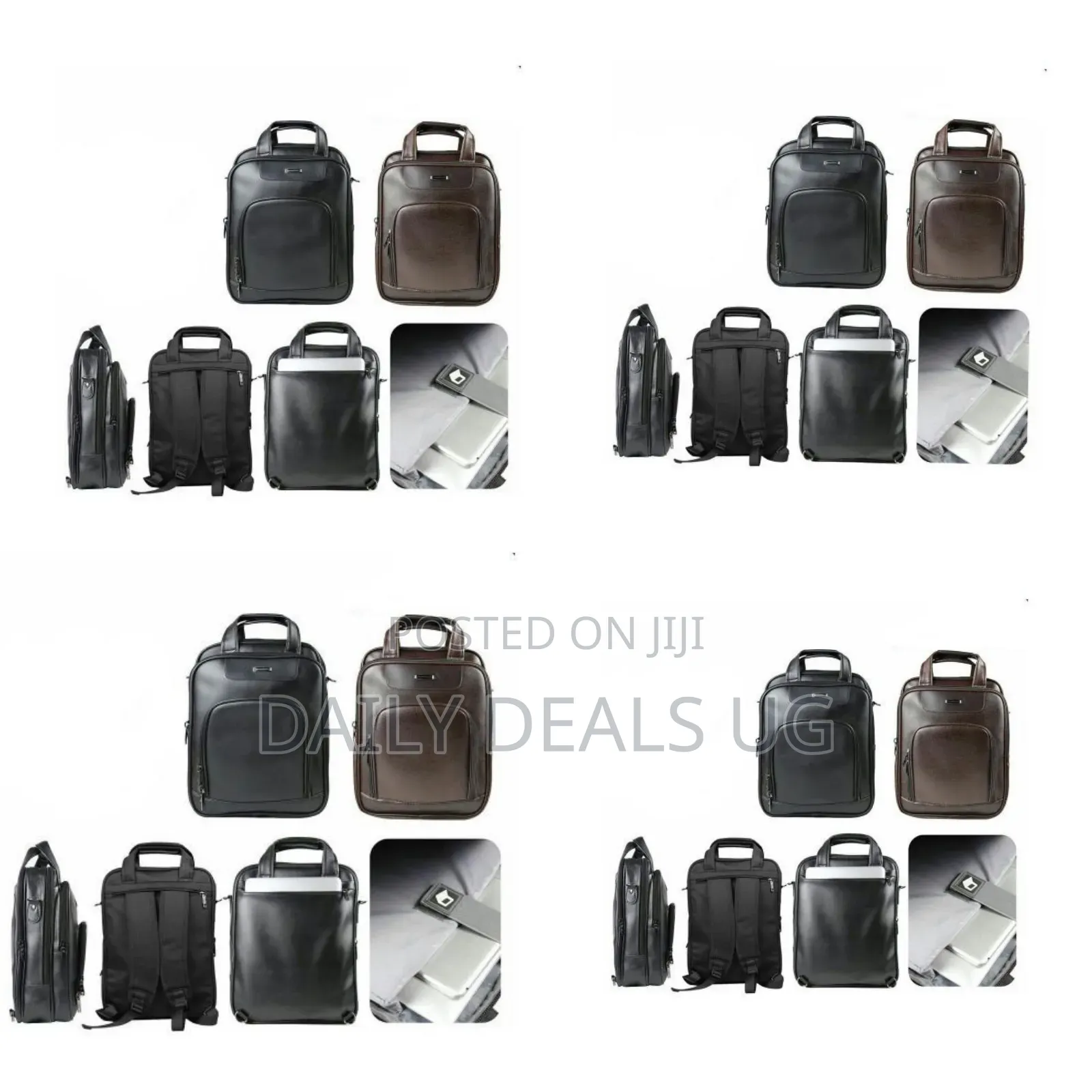 Leather Anti Theft Travel Laptop Student Bookbag Backpack 16inch