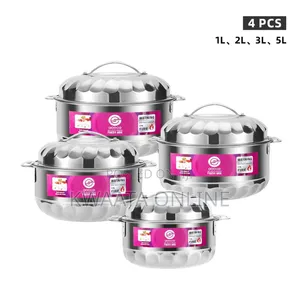 4pcs(1l/2l/3l/5l)Stainless Steel Food Warmer Storage Container