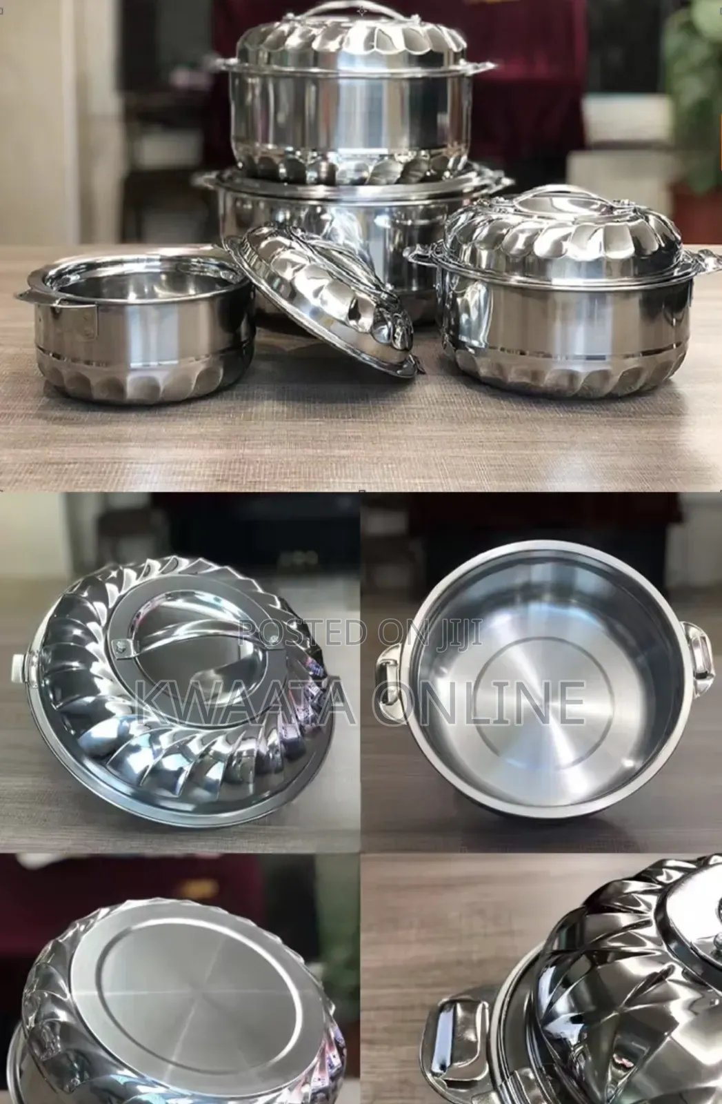 4pcs(1l/2l/3l/5l)Stainless Steel Food Warmer Storage Container