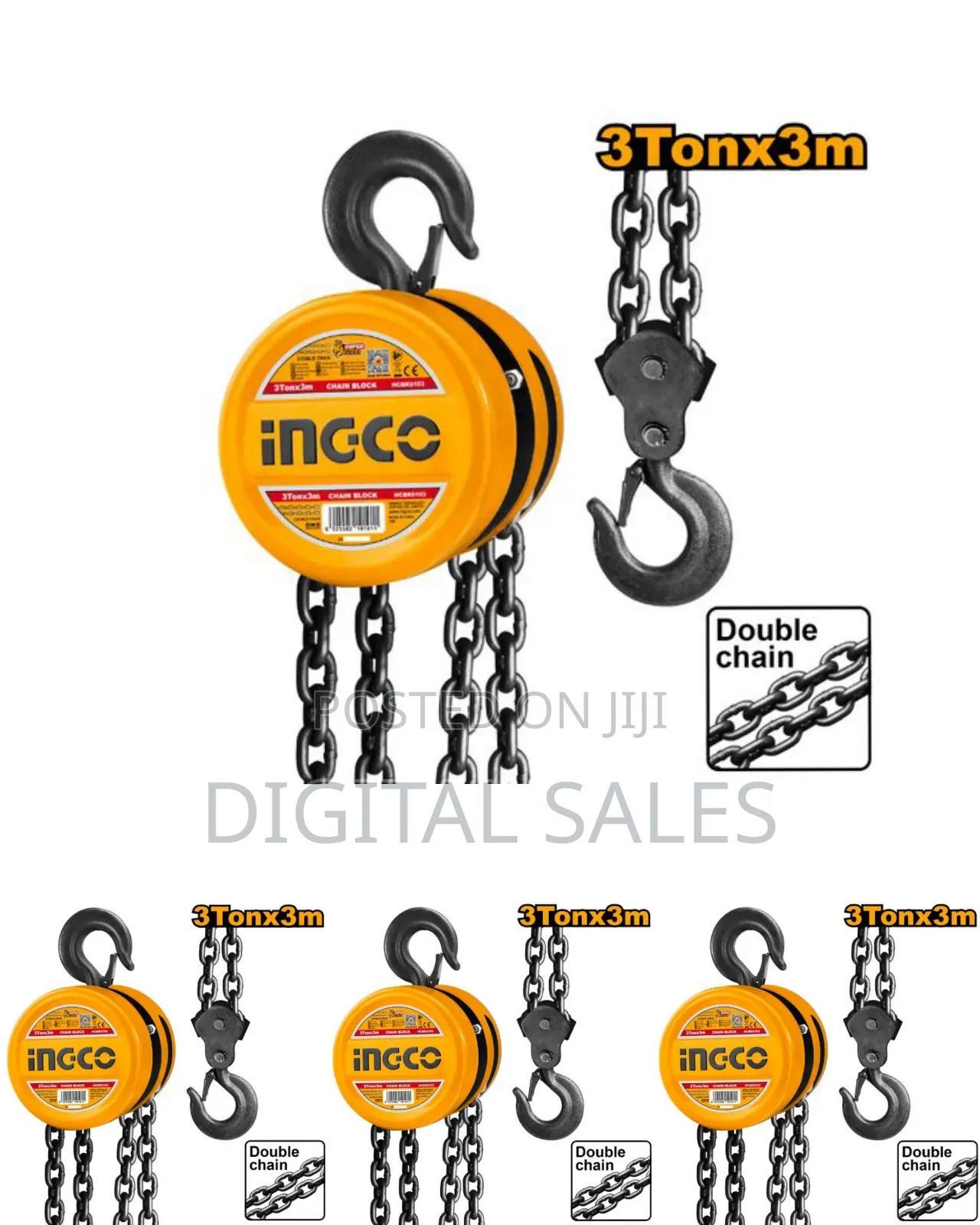 Ingco Hcbk0103 - Chain Block - Orange