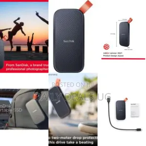 Sandisk 1tb Portable SSD-Up to 520mb/S -Usb-C Usb 3.2 Gen 2
