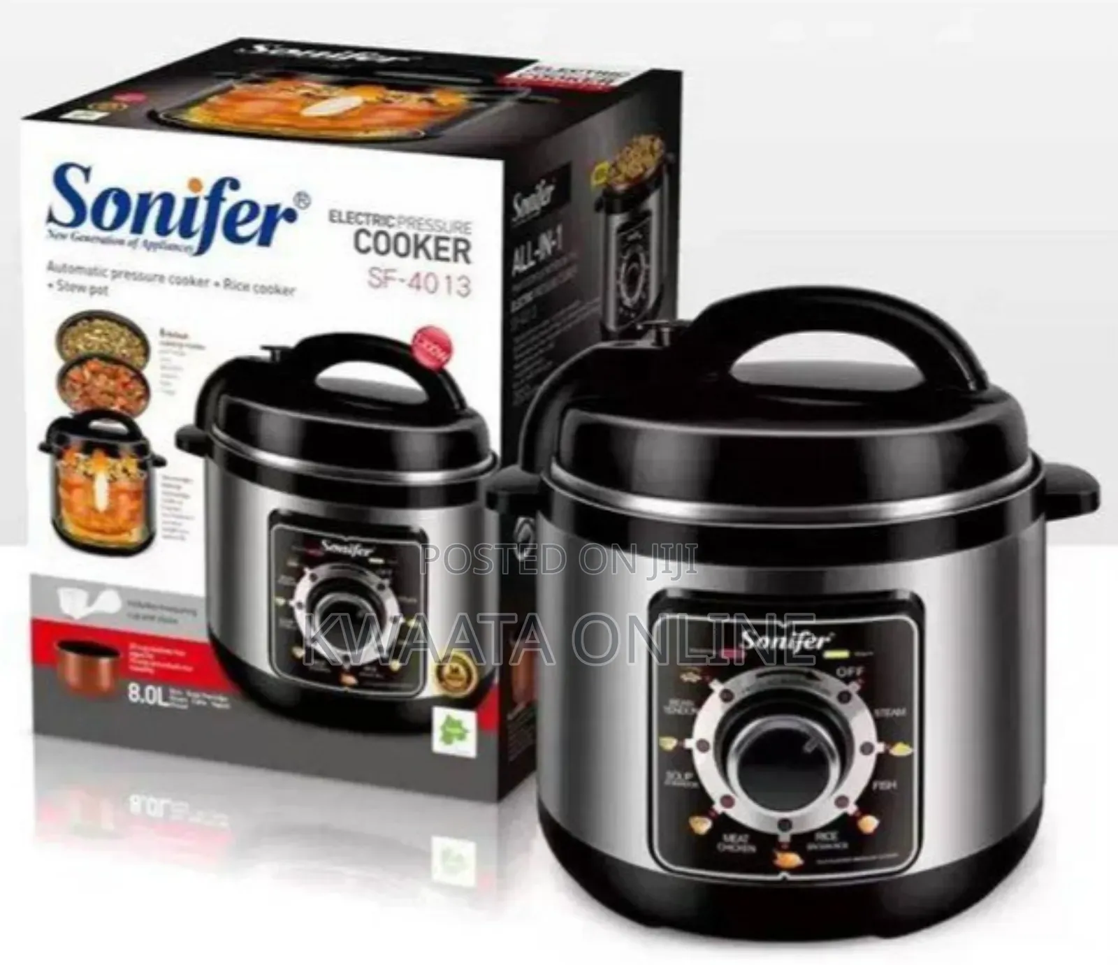 8l-Sonifer Sf-4013 Automatic Electric Pressure Cooker Stainless Steel