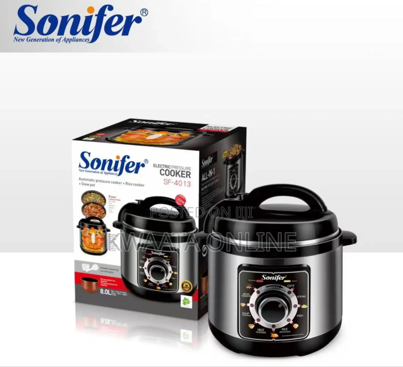 8l-Sonifer Sf-4013 Automatic Electric Pressure Cooker Stainless Steel