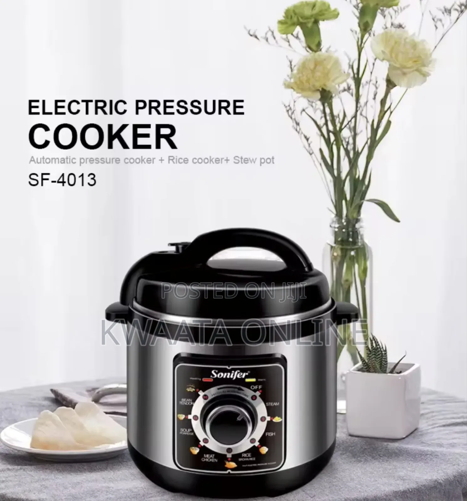 8l-Sonifer Sf-4013 Automatic Electric Pressure Cooker Stainless Steel