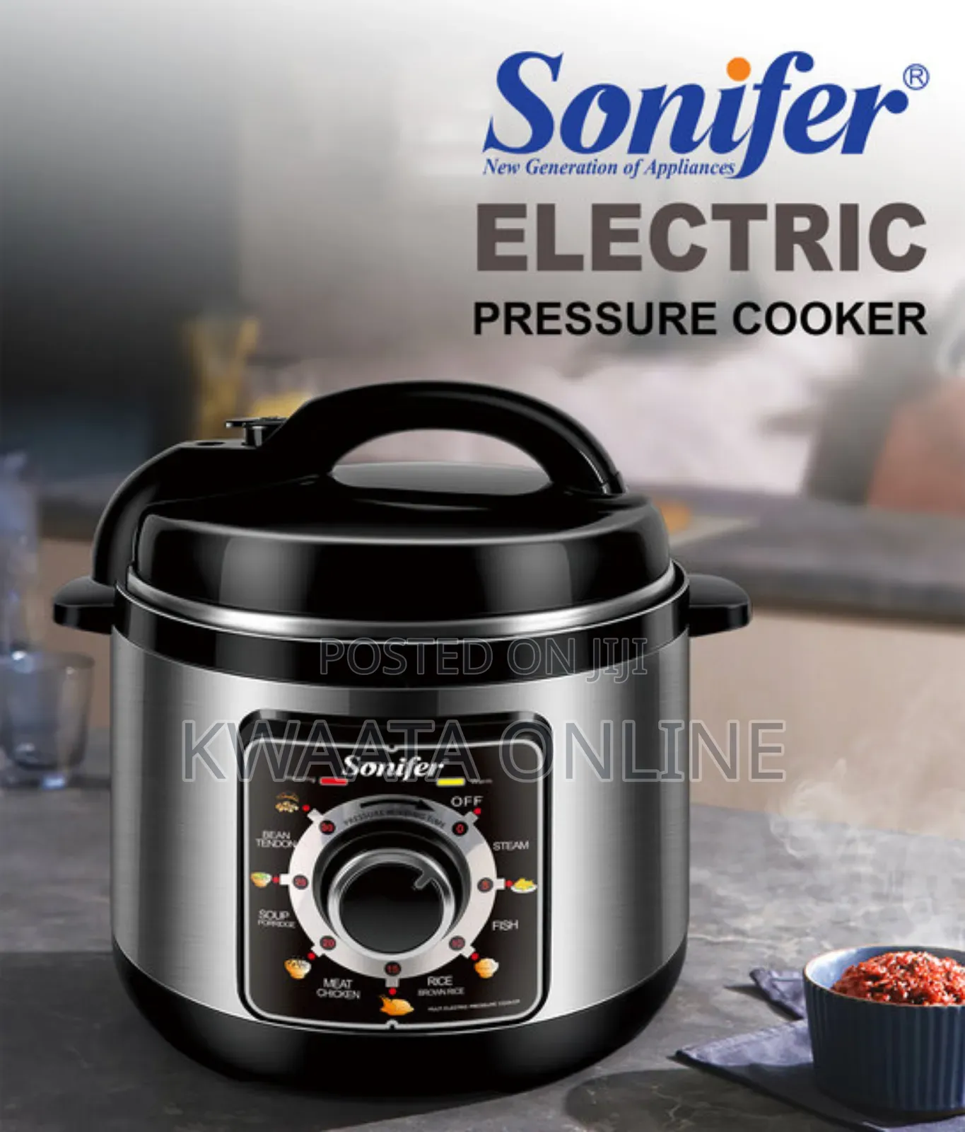 8l-Sonifer Sf-4013 Automatic Electric Pressure Cooker Stainless Steel