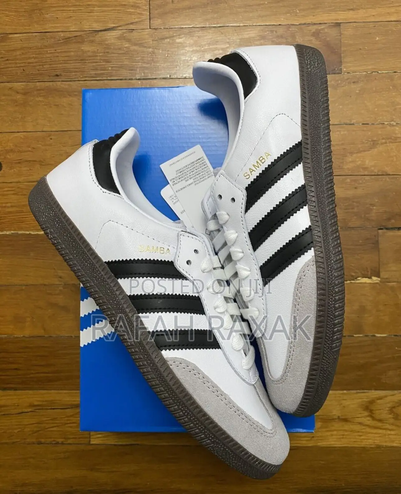 Original Unisex Adidas Samba Og White Black Stripes Sneakers